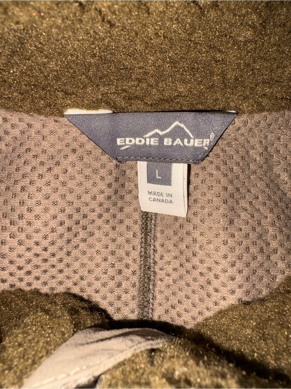 Eddie Bauer Olive Green Sherpa Fleece Vest - Picture 3 of 5